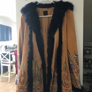 Unique Anna Sui Embroidered Velveteen Coat